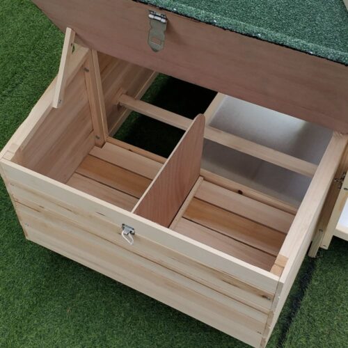 Rymlig Pine Wood Bantam Chicken Coop med Run och Nesting Box 196x76cm