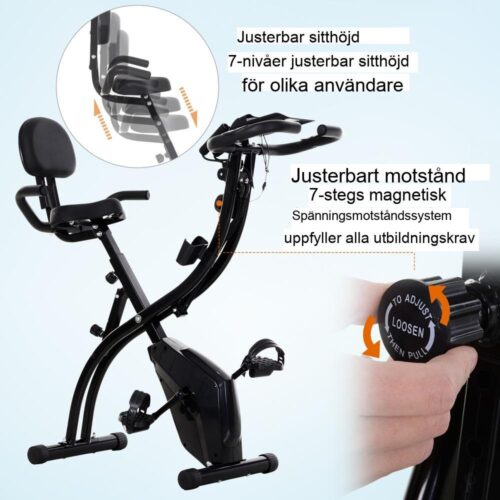 Justerbar motionscykel med magnetiskt motstånd med spännlinor