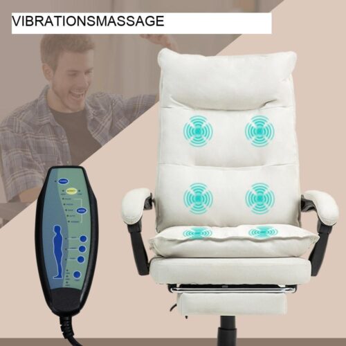 Ergonomisk spelstol med massage, liggande, fotstöd, justerbar höjd