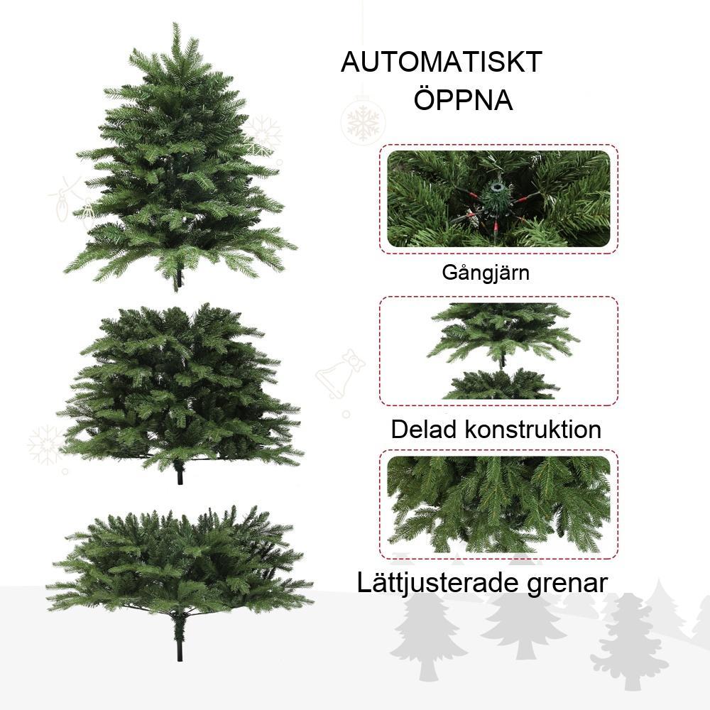 180 cm realistisk alpin gran konstgjord julgran med gångjärnskonstruktion