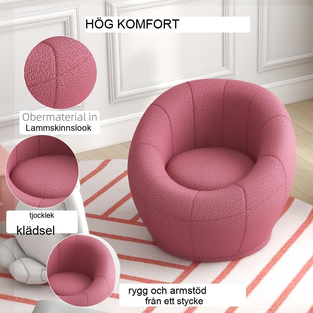 Rosa Rotating Plush Lounge Chair, Barnfåtölj – Roterande, bekväm och hållbar