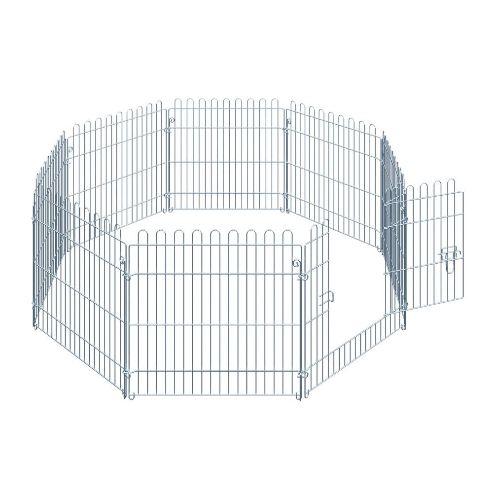 Säker och rymlig valplopp, lekhage B63xH60cm – 8 paneler Slitstark metallhölje för hundar och smådjur