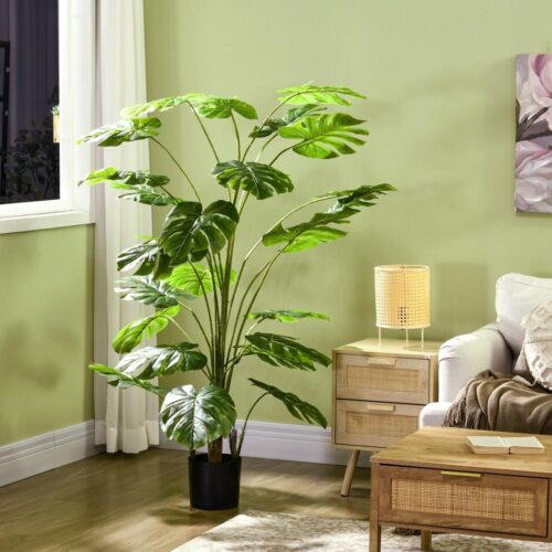 Realistisk 180 cm artificiell Monstera Deliciosa-växt med kruka