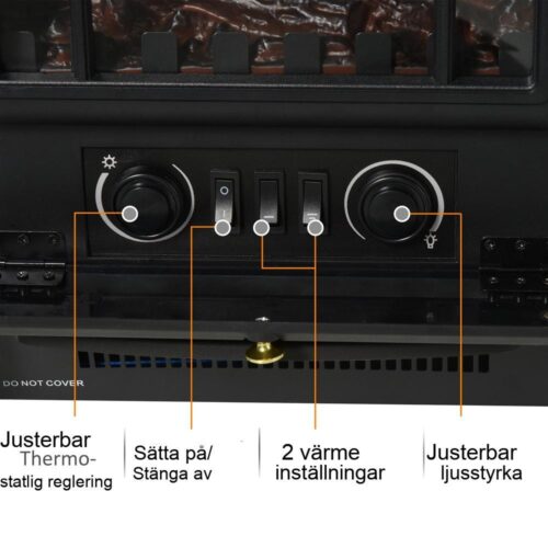 Elspis med realistisk flameffekt och 2 uppvärmningsnivåer