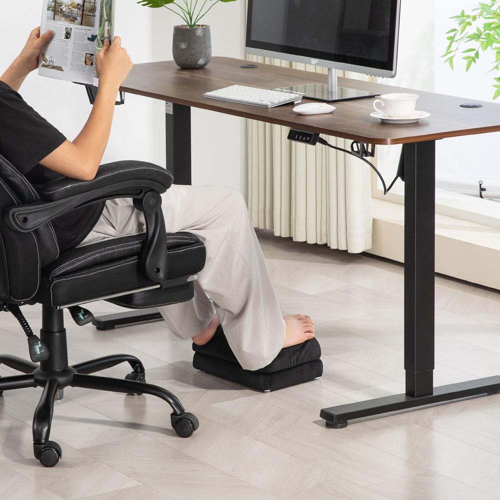 Black Velvet Footrest Skrivbordspall för hemmakontor – Ergonomiskt stöd, Anti-Slip