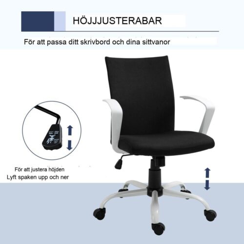 Ergonomisk kontorsstol, höjdjusterbar med nackstöd och ryggstöd i mesh