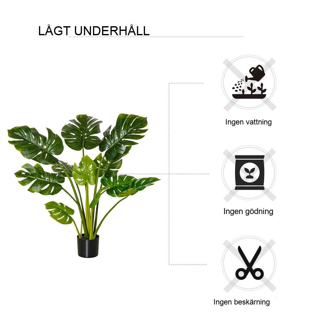 Realistisk 110cm Monstera konstgjord växt – Inomhus/Utomhusdekor