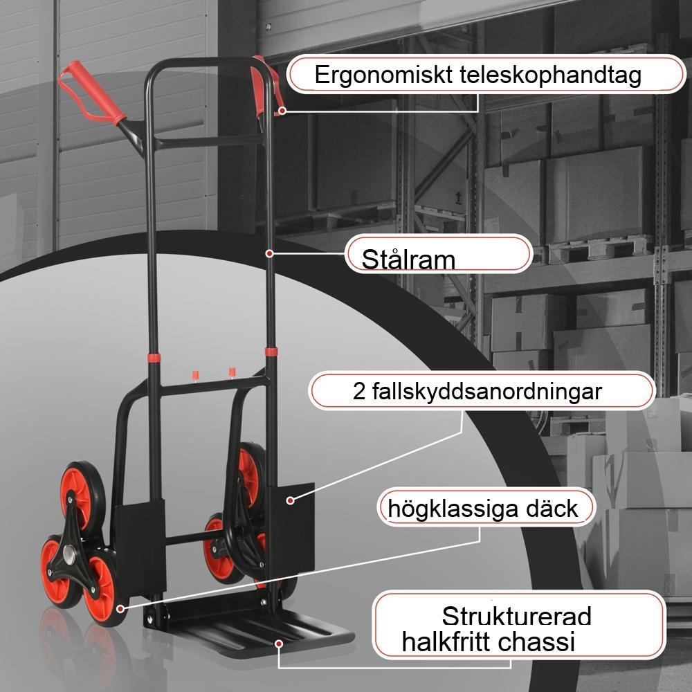 Steel Stair Climber Barrow – 150 kg kapacitet, hopfällbar, höjdjusterbar