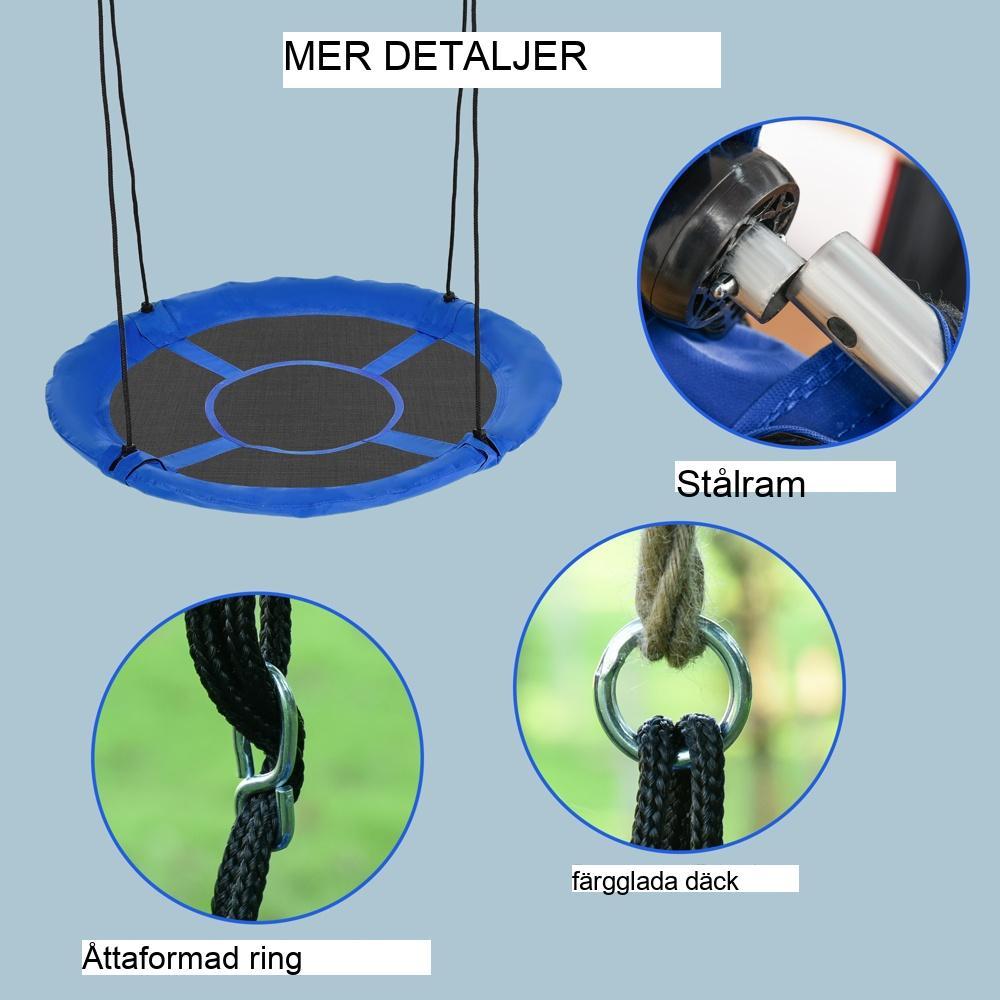 Blue Steel Nest Gunga, Utomhusgunga för barn, upp till 150 kg kapacitet