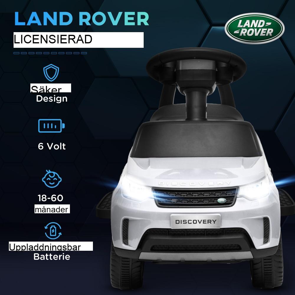 Land Rover Kids elbil med skjutläge och musik (vit)