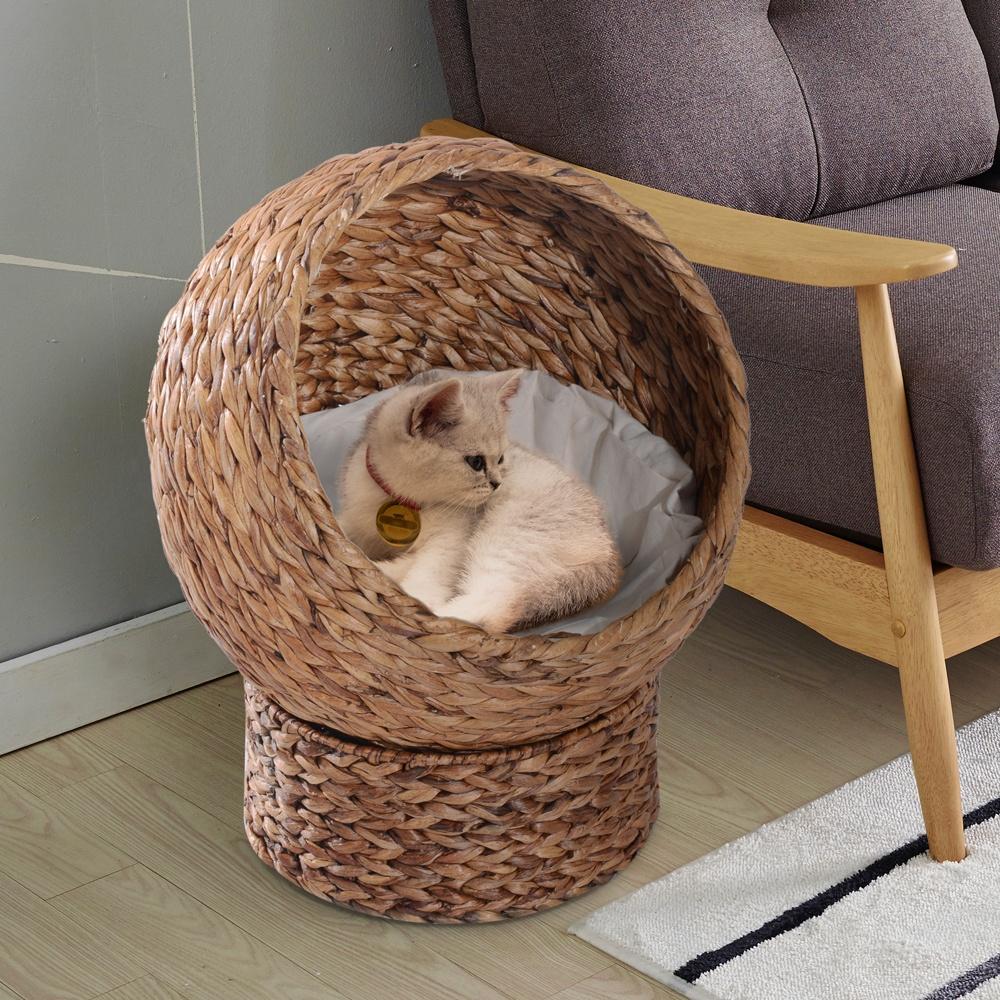 Modern Rattan Cat Bed with Dyna – Upphöjd och mysig Cat Haven