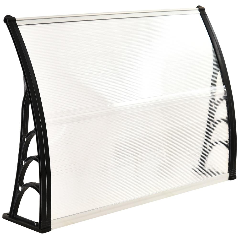 Slitstark Transparent Polykarbonat Dörrkapell – Regn- och UV-skydd 120x75cm