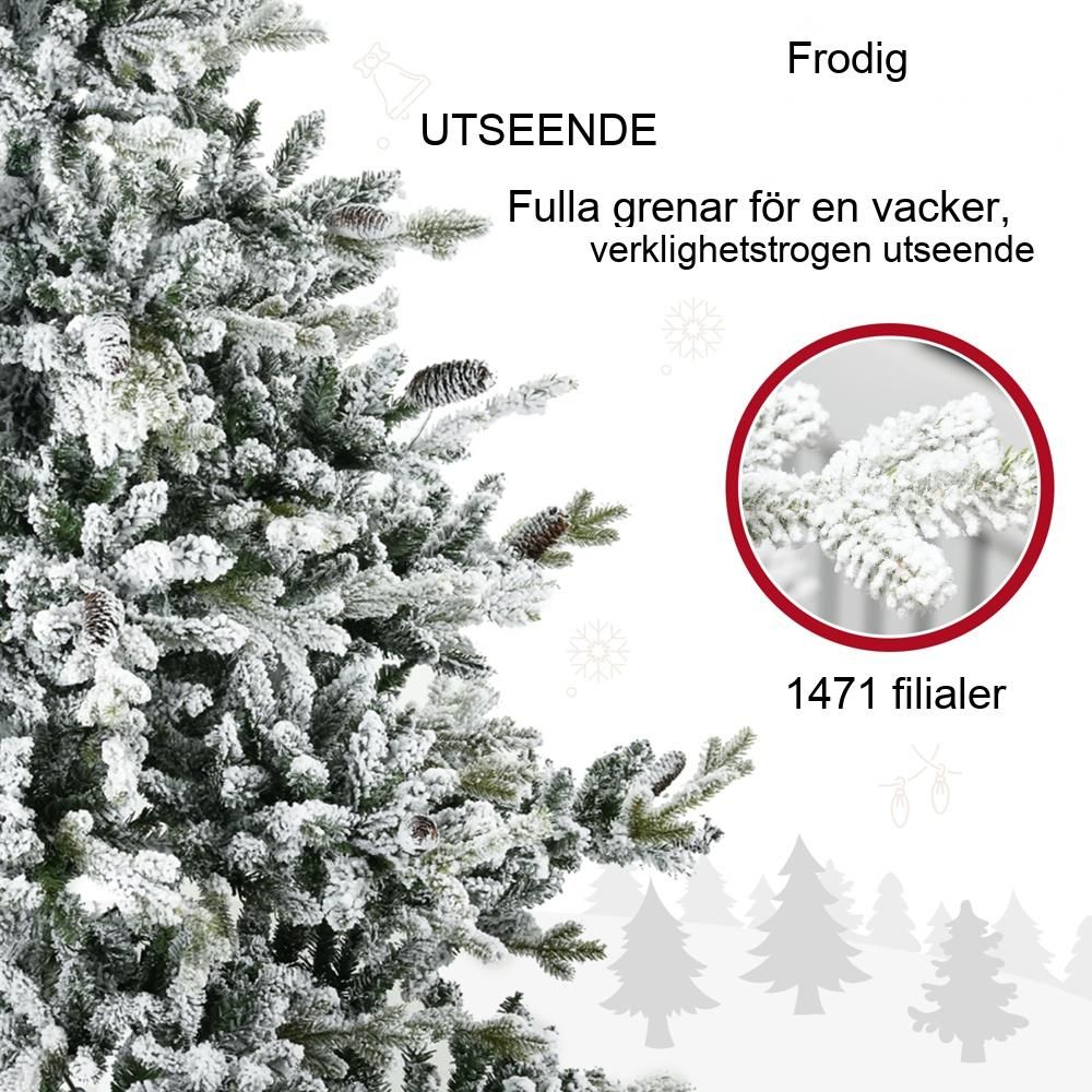 6 fot konstgjord julgran med snö, 1471 tips, inomhusställ