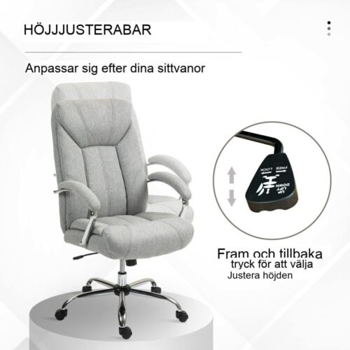 Ergonomisk kontorsstol med gungfunktion och justerbar höjd