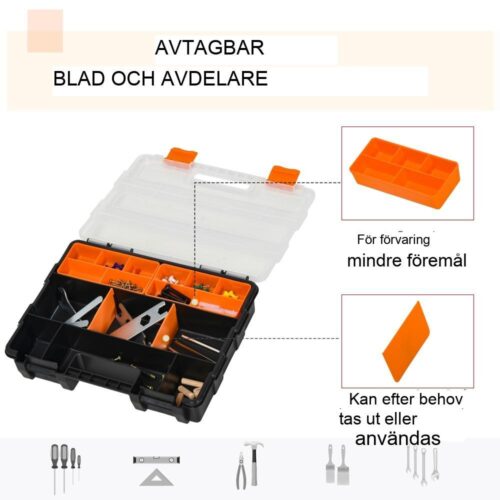 DURAND 4-delad verktygsförvaringslåda – organisera stora och små delar