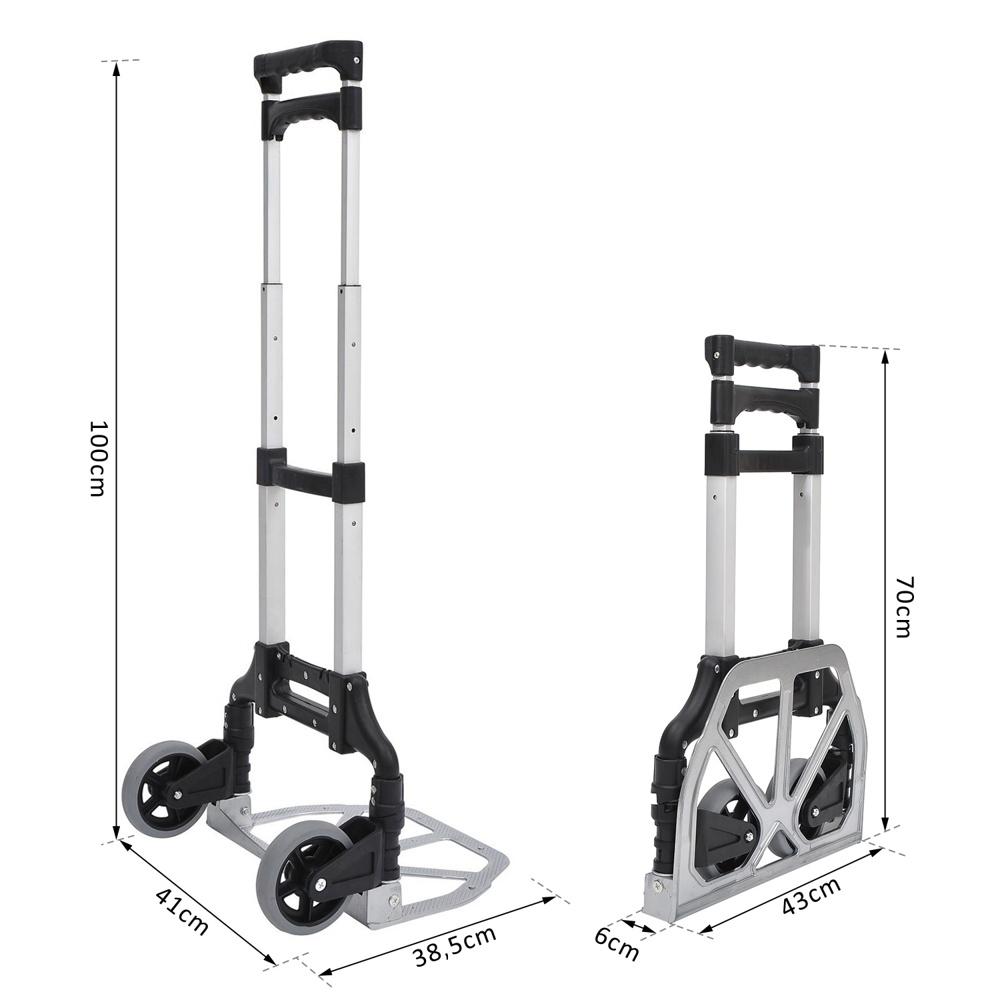 Folding Barrow av aluminium – Kraftig handtruck 70 kg Kapacitet