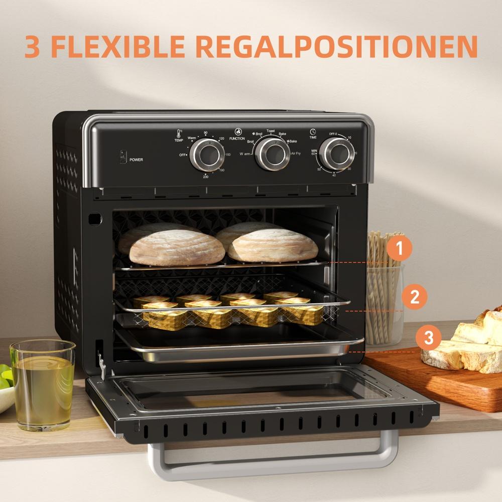 20L miniugn med varmluft, Air Fryer och 5 funktioner