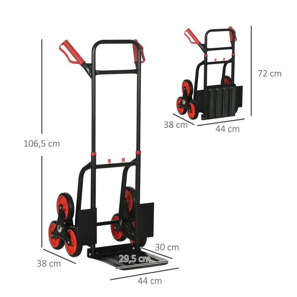 Steel Stair Climber Barrow – 150 kg kapacitet, hopfällbar, höjdjusterbar