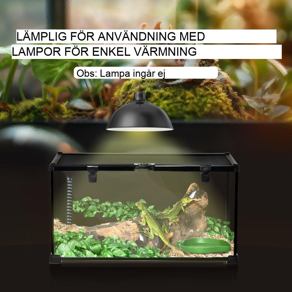 Flysäkert reptilterrarium med termometer – 50x30x25cm