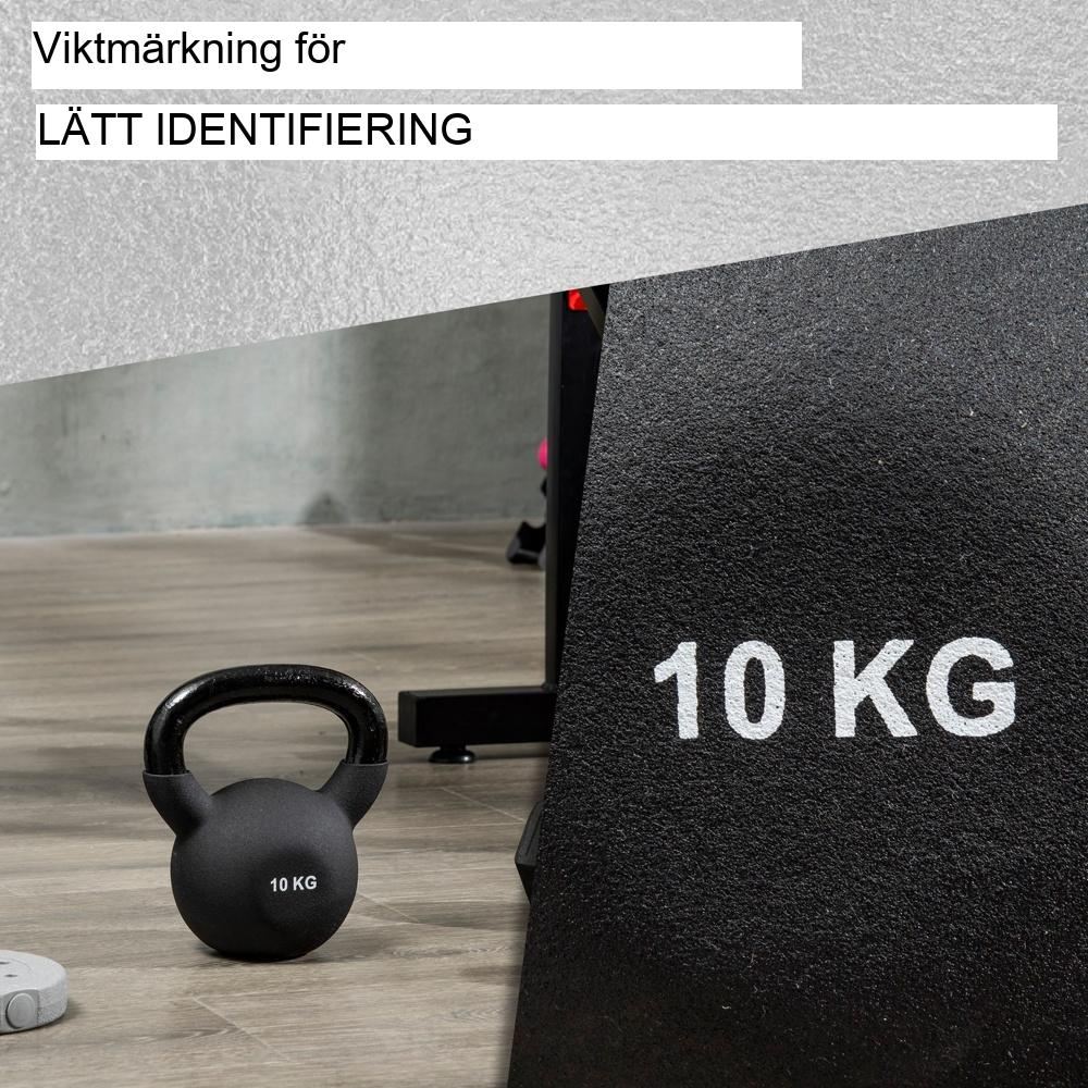 10 KG gjutjärn Kettlebell med neoprenbeläggning – golvvänlig för styrketräning