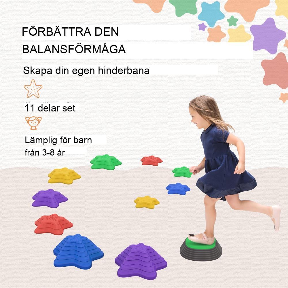 Balance Stepping Stones-spel för barn, staplingsstenar, halkfria och upp till 80 kg