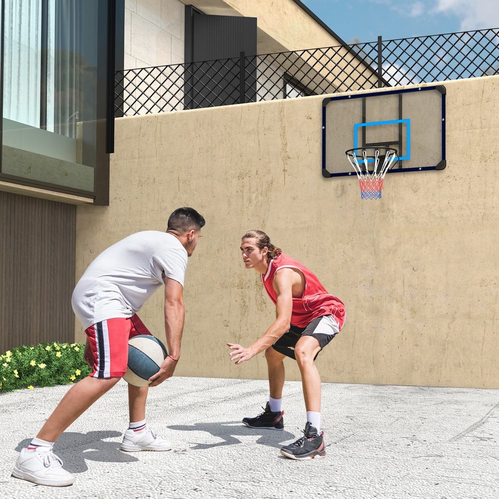 Justerbar väggmonterad basketbåge, stål, inomhus utomhusspelset