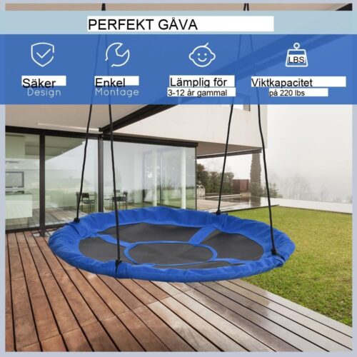 Blue Steel Nest Gunga, Utomhusgunga för barn, upp till 150 kg kapacitet