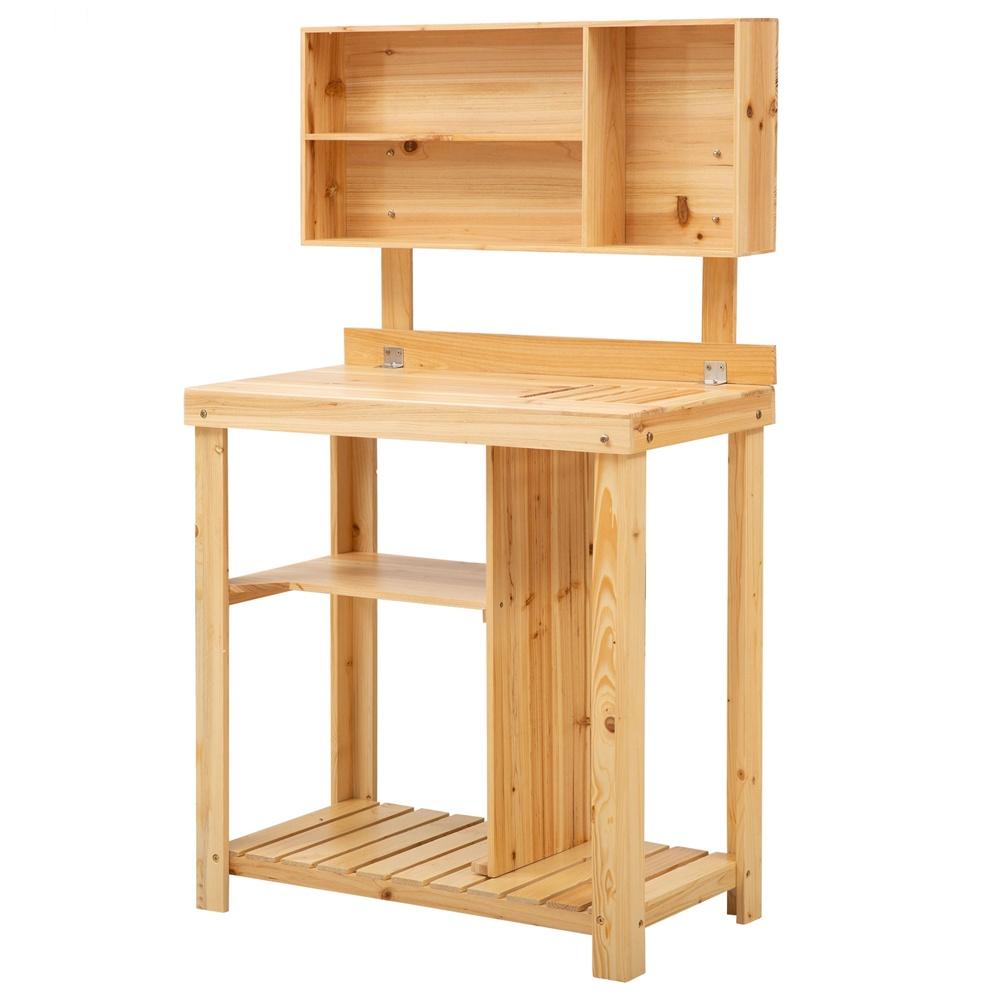 Gran Wood Plant Stand med hyllor för trädgård uteplats balkong