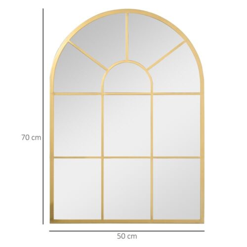 Guld väggspegel 70x50cm med metallram för heminredning