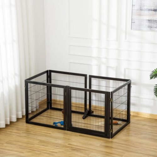 Snygg Pine Wood Pet Safety Gate, hopfällbar hundbarriär, 432x36x70cm