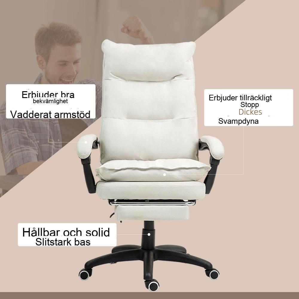 Ergonomisk spelstol med massage, liggande, fotstöd, justerbar höjd