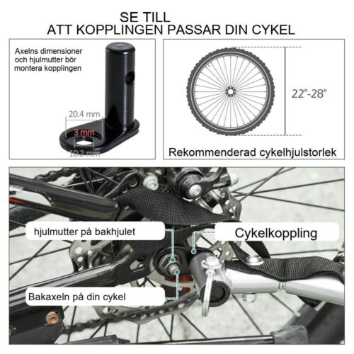 Heavy Duty hopfällbar cykelvagn 40 kg Kapacitet Stål och Oxford Vit/Svart