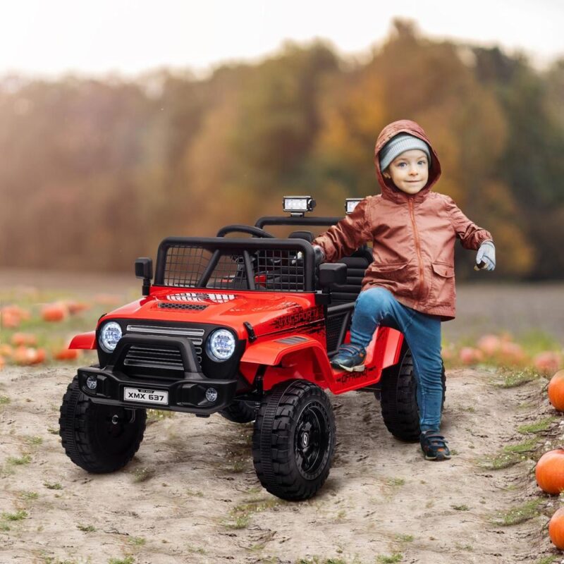 12V offroad-elbil för barn med fjärrkontroll, musik och belysning (3-6 år)