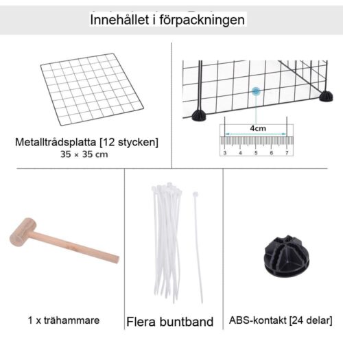 Black Metal Outdoor Animal Inclosure – Expanderbar lekhage för små husdjur