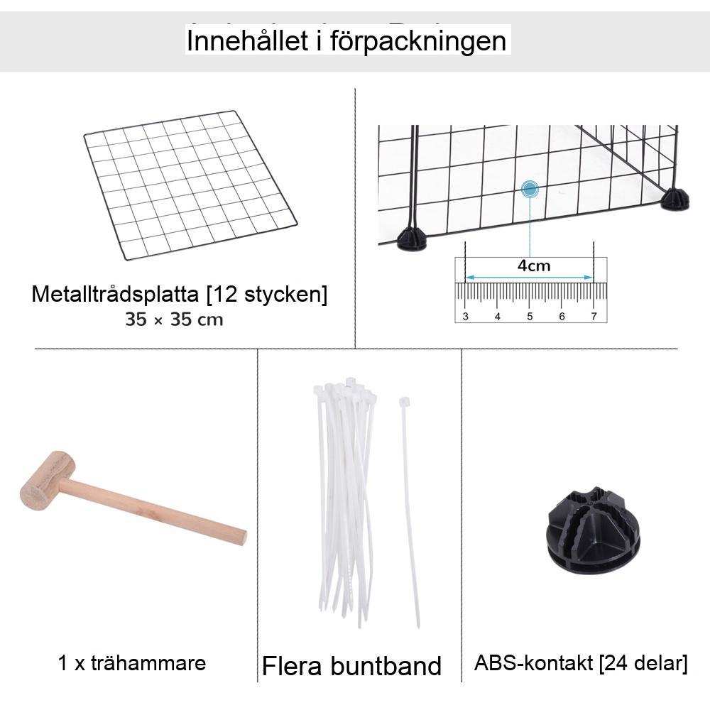 Black Metal Outdoor Animal Inclosure – Expanderbar lekhage för små husdjur