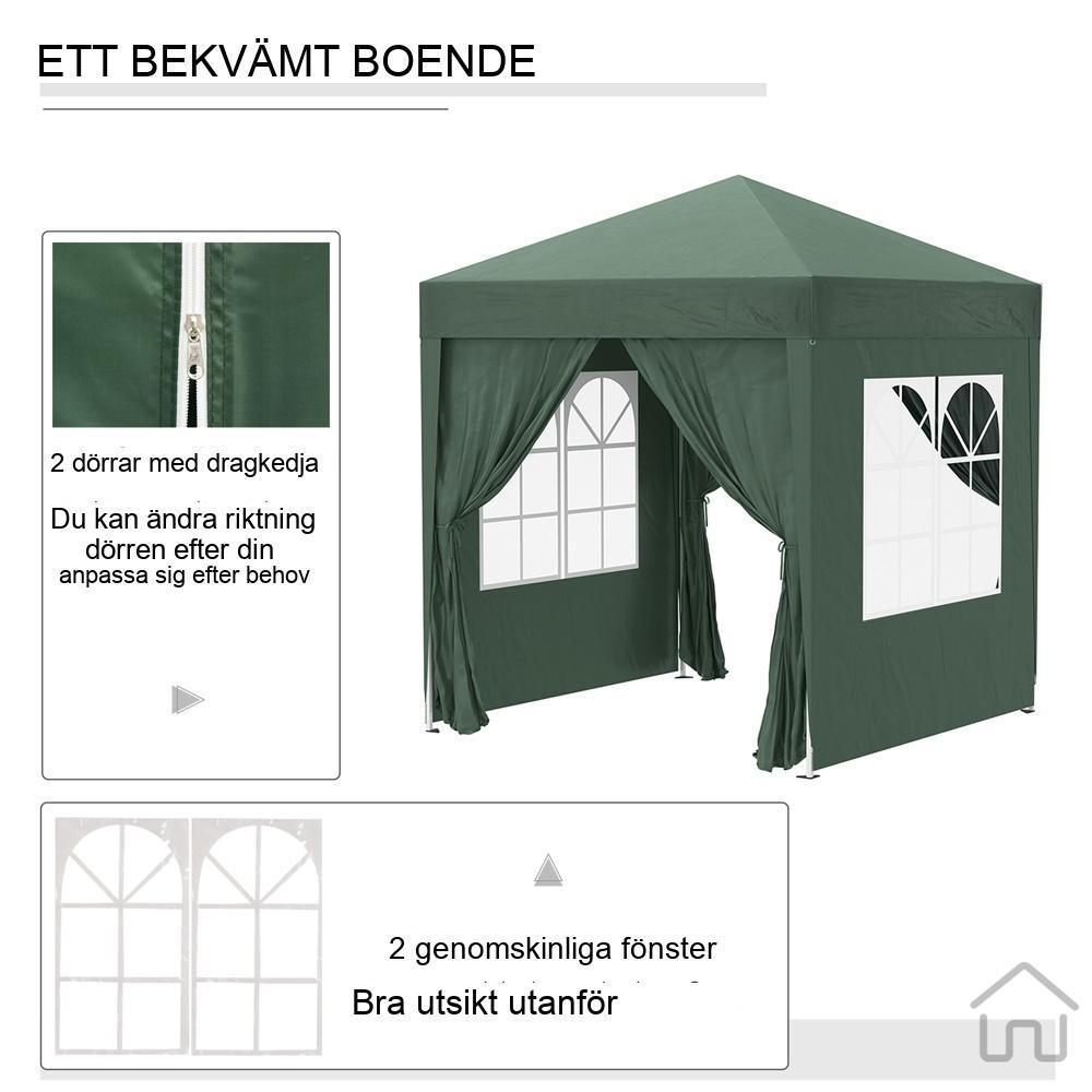 Heavy Duty Steel Gazebo Shelter | Bärbart 2x2m partytält med avtagbara väggar