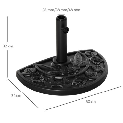 Kraftig 9 kg blommig parasollbas för trädgårdsparaplyer (35/38/48 mm)