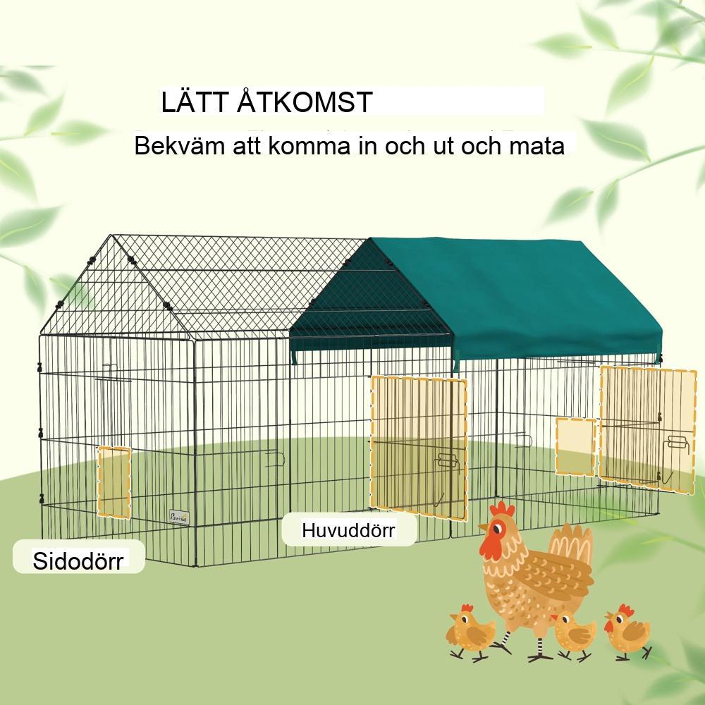 Smådjursskåp i grönt stål med lock och dörrar – 220x85x103cm