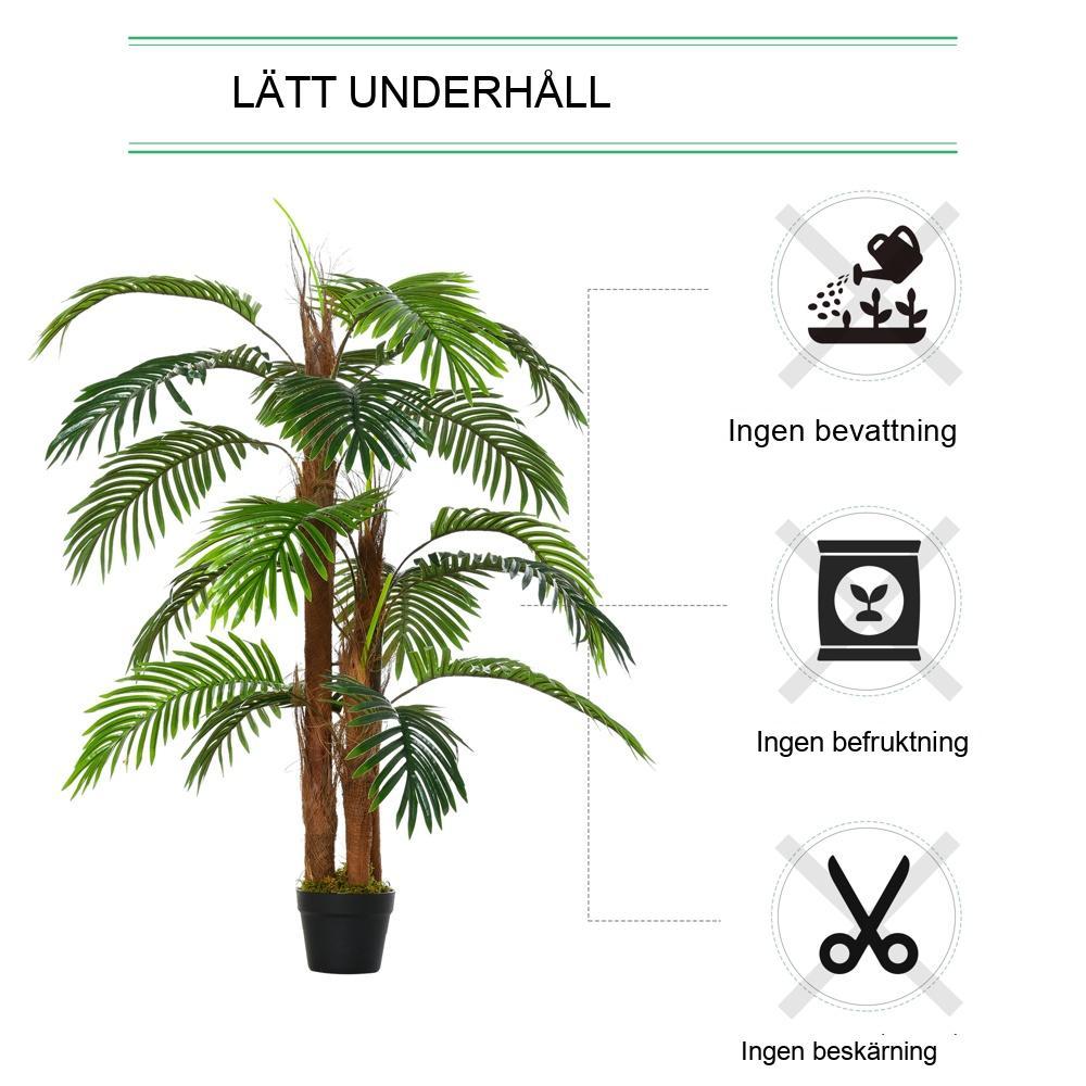 Naturtrogen 120 cm konstgjord palm för inomhusdekoration