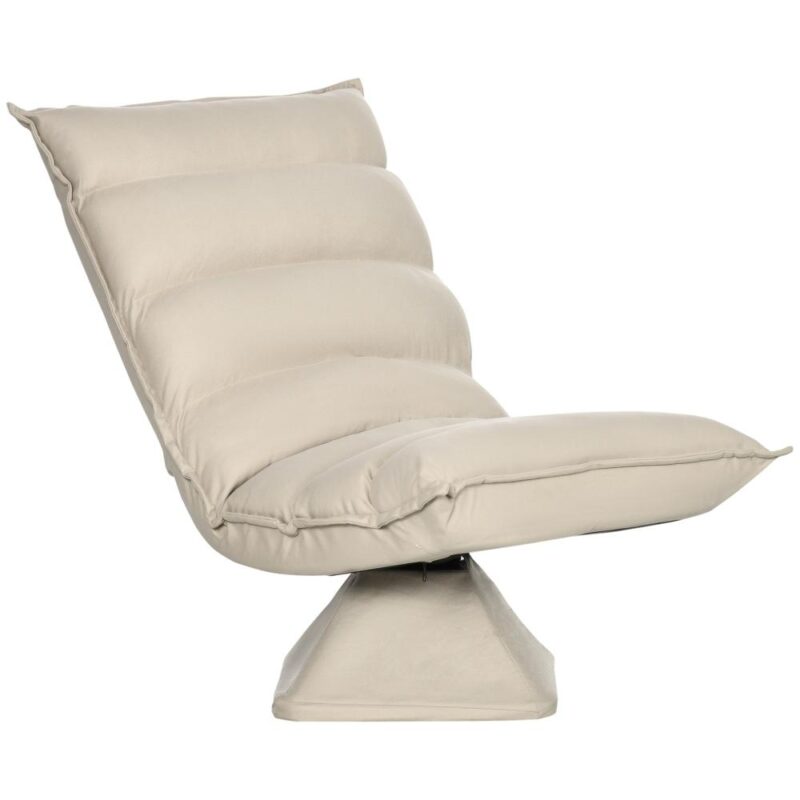 Justerbart ryggstöd Golvstol, Roterande Meditationskudde, Beige