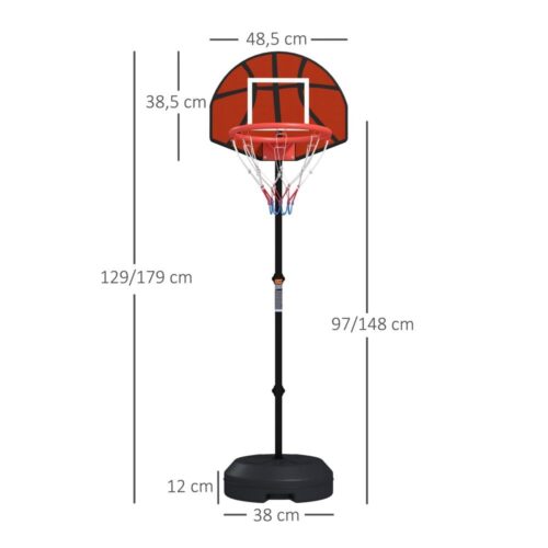 Justerbar basketbåge och magnetisk darttavla (129-179 cm) inomhus/utomhus