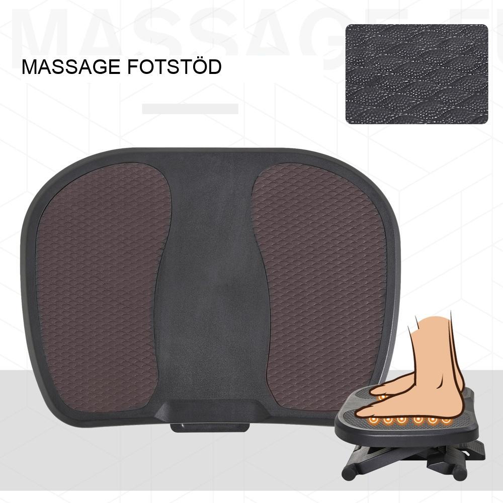 Justerbart ergonomiskt fotstöd med massage, 3 höjdnivåer, svart