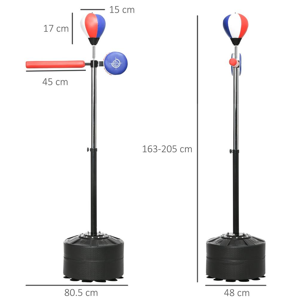 Höjdjusterbart boxningsställ med Speed ​​Ball, Reflex Bar och Punch Pad