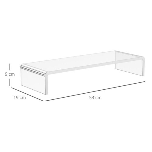 Ergonomiskt akrylmonitorställ för bärbar dator och dator – Transparent – Höjer skärmhöjden för bättre hållning – Utrymmesbesparande design