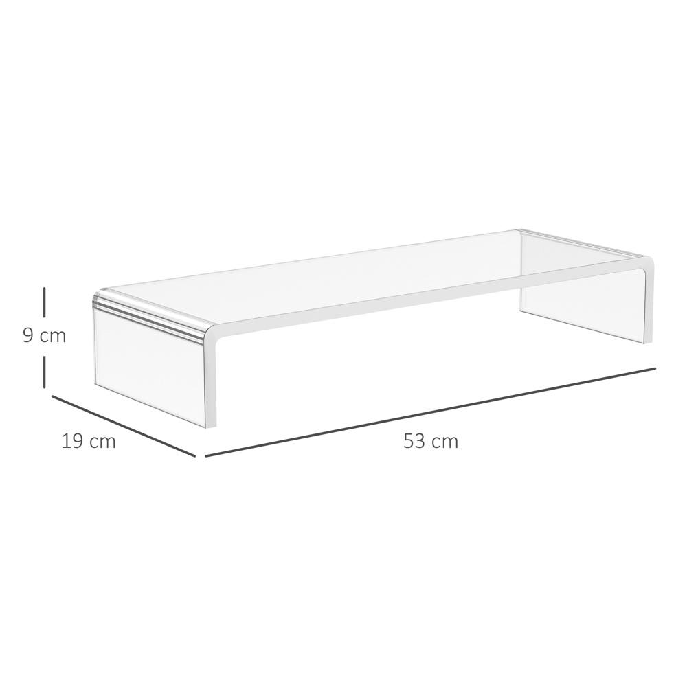 Ergonomiskt akrylmonitorställ för bärbar dator och dator – Transparent – Höjer skärmhöjden för bättre hållning – Utrymmesbesparande design