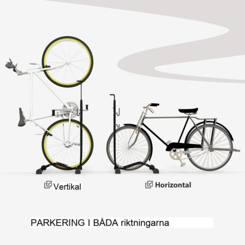 Vertikalt horisontellt cykelställ i metall – Säker förvaring för alla cyklar