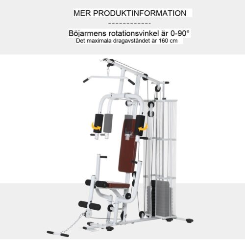 Full Body Home Gym Station med pressarm och benutvecklare (45 kg)