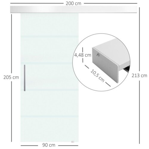 Modern skjutdörr i glas – 8 mm säkerhetsglas, design med satinrand, utrymmesbesparande