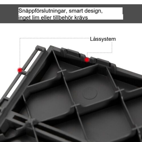 Svarta klickplattor set med 9 för balkong och uteplats, enkel installation