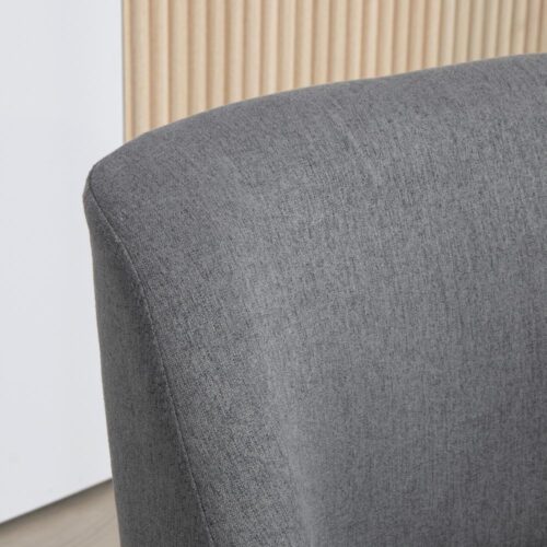 Scandinavian Linen Look Lounge Chair – Mörkgrå med armstöd